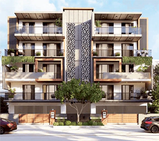 Showing Facade view of the Builder Floor